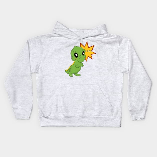 Baby Rex Kids Hoodie by Tatismallart